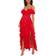 PrettyLittleThing Cold Shoulder Ruffle Detail Maxi Dress - Red