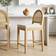 Nathan James Bailey Warm Pine-Cream Bar Stool 98.6cm