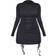 PrettyLittleThing Shape Rib Underbust Detail Long Sleeve Ruched Bodycon Dress - Black