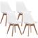 CangLong Modern Retro Midcentury Design Upholstered White Køkkenstol 82.9cm 4stk