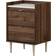 South Shore Hype 2 Natural Walnut Bedside Table 16.2x19.2"