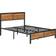 Homcom Double Frame Steel Bed Base Rustic Brown