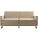 Novogratz Skylar Coil Futon Ivory Velvet Sofa 77" 3 Seater