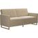 Novogratz Skylar Coil Futon Ivory Velvet Sofa 77" 3 Seater