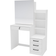 Polifurniture Hannah Vanity with Mirror White Dressing Table 17.5x39"