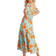 Dusk Button Through Floral Print Midi Dress - Orange