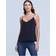 Jane V-Neck Spaghetti-Strap Silk Tank BLACK