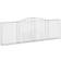 vidaXL Buet gabionkurv 400x30x120/140 galvaniseret jern