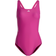 Adidas Women's Mid 3-Stripes Swimsuit - Lucid Fuchsia / White