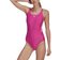 Adidas Women's Mid 3-Stripes Swimsuit - Lucid Fuchsia / White