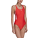 Adidas Women's Mid 3-Stripes Swimsuit - Bright Red / White