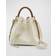 Marcie Drawstring Calfskin Bucket Bag MISTY IVORY