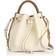 Marcie Drawstring Calfskin Bucket Bag MISTY IVORY