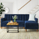 Room & Joy Celine Sectional Futon Navy Sofa 84" 3 Seater