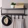 Wohnling Metall Schwarz Wandgarderobe 70 x 20 x 20 cm