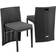 tectake Salon Jardin Hambourg 2 Personnes Pliable - Noir Ensemble repas de patio