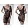 Velvet schwarzes, kurzes Netzkleid mit Spitzenmuster