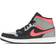 Nike Air Jordan 1 Mid - Black/Hot Punch/Light Smoke Grey