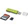 IOGEAR GFR204SD 10-in-1 USB 2.0 SD/ MicroSD/ MMC Card Reader/ Writer (Green/ Gray)