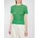 Vince Openwork Lace Crew Top - Green