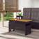 vidaXL Tavolo Giardino Nero 100x50x43/63 cm Massello Acacia Polyrattan