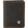 Ariat performance work mens bi-fold flipcase leather wallet dark rowdy brown