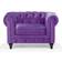 Beliani Tapizado En Tela De Terciopelo Violeta Patas De Madera Oscura Contemporáneo Chesterfield Sillón