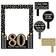 Adult 80th birthday gold party selfie photo booth picture frame & props