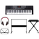 Best Choice Products 61-Key Beginners Electronic Keyboard Piano Set w/ LED, 3 Teaching Modes, H-Stand, Stool