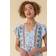 Roman Floral Border Print Tiered Dress - Aqua