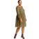 Roman Curve Chiffon Spot Smock Dress - Khaki