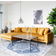 House Nordic Lido Velvet Mustard Yellow Sofa 290cm 4 personers