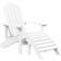 vidaXL Adirondack Puutarhatuoli Jalkajakkaralla HDPE Valkoinen