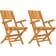 vidaXL Chaises De Jardin Pliantes 2 Pcs 55x61x90 cm Bois Massif Teck