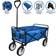 MonsterShop Carretto Carrello Giardinaggio Pieghevole Rimorchio Carriola da Giardino Blu