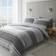 Catherine Lansfield Textured Banded Stripe Easy Care Reversible Duvet Cover Grey