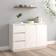 vidaXL Blanc 111x34x75 cm Bois Massif De Pin Buffet