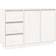 vidaXL Blanc 111x34x75 cm Bois Massif De Pin Buffet