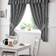 Alan Symonds Gingham Kitchen Curtains Black Pelmet