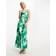 Object Strappy Midi Dress - Green Abstract Print