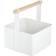 Yamazaki Home Home Storage Basket Wood Handle Organizer, White