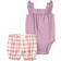 Carter's Baby's Bodysuit & Plaid Shorts Set 2-piece - Purple