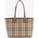 Burberry Womens Briar Brown/black London Small Checked Cotton-canvas Shoulder bag