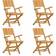 vidaXL Lot de 4 Chaises de Jardin Pliantes Bois Massif Teck