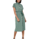 Only Hannover Midi Tie Belt Shirt Dress - Green/Laurel Wreath