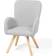 Beliani BJARN Fabric Light Grey Armchair