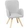 Beliani BJARN Fabric Light Grey Armchair