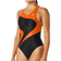 TYR Women's Maxfit T-Splice Swimsuit - Black/Orange