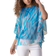 Roman Abstract Print Chiffon Top - Turquoise