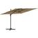 vidaXL Double Top Cantilever Umbrella Taupe Garden Parasol Sunshade